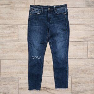 Rag & Bone Cate Mid Rise Skinny Jeans Raw Hem Distressed Knee Stretchy Casual 29